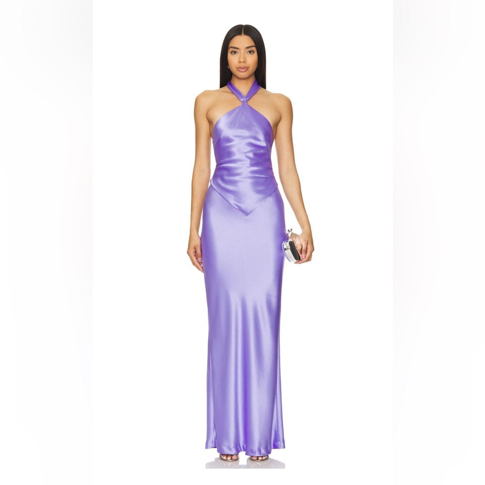 Elegant Purple Halter Dress Retrofete Ester